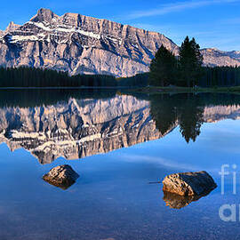 Two Jack Lake Calm Sunrise by Adam Jewell