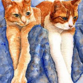Two Orange Tabby Cats by Carlin Blahnik CarlinArtWatercolor