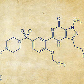 Viagra Molecular Structure Vintage by Nikki Marie Smith