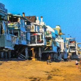 Villas on the rocky coast of Malibu in Los Angeles by Miroslav Liska