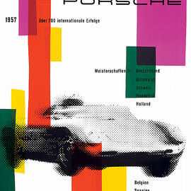 Vintage 1957 Porsche racing poster by Georgia Clare