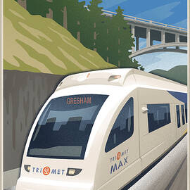 Vintage Max Light Rail Travel Poster by Mitch Frey
