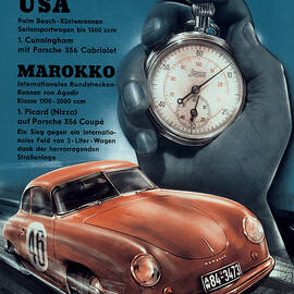 Vintage Porsche Racing Poster - German by Georgia Clare