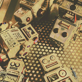 Vintage robot charging zone by Jorgo Photography