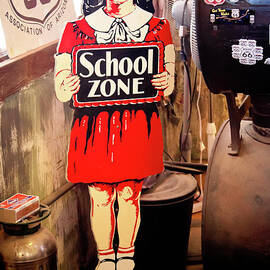 Vintage school zone sign by Tatiana Travelways