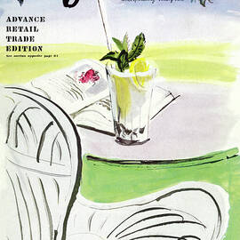 Vogue Cover Illustration Of A Beverage And Book by Carl Oscar August Erickson