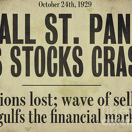 Wall Street Crash 1929 Newspaper by Mindy Sommers