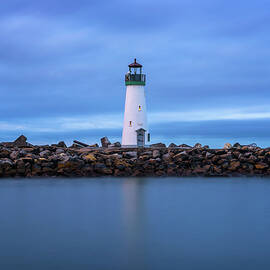 Walton Lighthouse at the Santa Cruz harbor in Monterey bay, California by Miroslav Liska