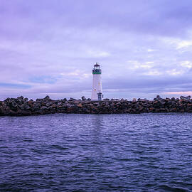 Walton Lighthouse at the Santa Cruz harbor in Monterey bay by Miroslav Liska