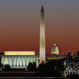 Washington DC Landmarks at Dawn I by Clarence Holmes