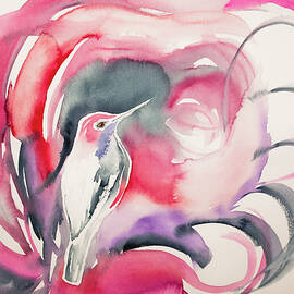 Watercolor - Abstract Bird by Cascade Colors