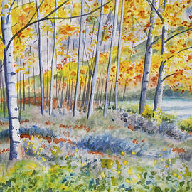 Watercolor - Colorado Autumn Forest and Landscape by Cascade Colors