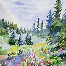 Watercolor - Colorado Summer Scene by Cascade Colors