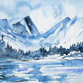 Watercolor - Dream Lake Winter Landscape by Cascade Colors