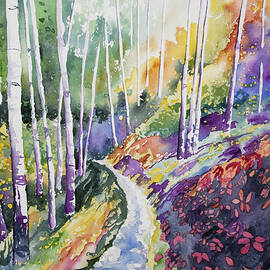 Watercolor - Early Autumn Forest by Cascade Colors