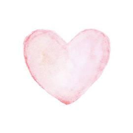 Watercolor pink heart.  by Aga and Artur Szafranscy