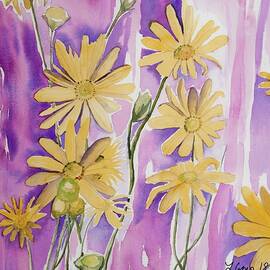 Watercolor - Prairie Dock Wildflowers by Cascade Colors