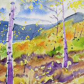 Watercolor - Twin Lakes Autumn by Cascade Colors