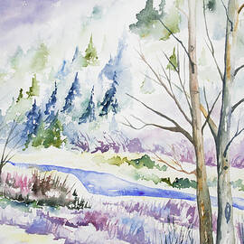 Watercolor - Winter in Clear Creek Canyon by Cascade Colors
