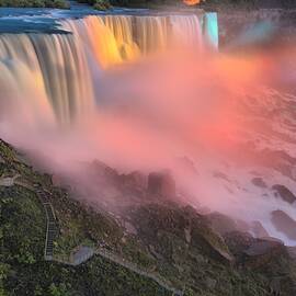 Waterfall Night Lights by Adam Jewell