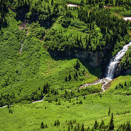 Waterfalls along the Going to the Sun Road in Glacier National Park by Miroslav Liska