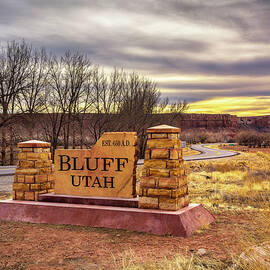 Welcome sign to Bluff in Utah by Miroslav Liska