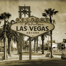 Welcome To Las Vegas Series Sepia Grunge by Ricky Barnard