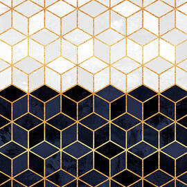 White and navy cubes