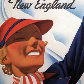 Winter Sports New England - The New Haven Rail Road - Retro travel Poster - Vintage Poster by Studio Grafiikka