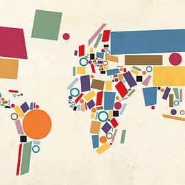 World Map Abstract by Michael Tompsett