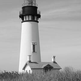Yaquina Head lighthouse in Black and White by Bruce Block