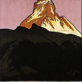 Zermatt, Switzerland - Matterhorn Mountain - Retro travel Poster - Vintage Poster by Studio Grafiikka