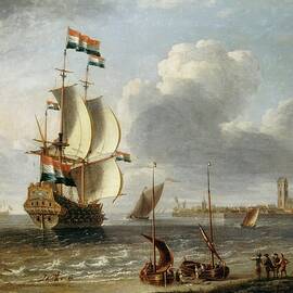 A Dutch East-indiaman Off Hoorn by Lorenzo A Castro