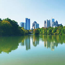 Atlanta Skyline Reflected In Piedmont by Moreiso