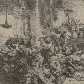Christ Driving The Money Changers From The Temple by Rembrandt Van Rijn