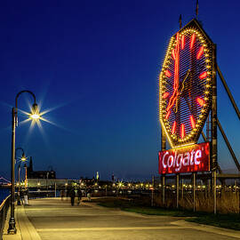 Illuminated Colgate Clock  by Susan Candelario