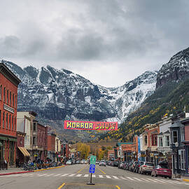 Colorado Avenue in Telluride facing the San Joan Mountains by Miroslav Liska
