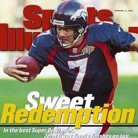 Denver Broncos Qb John Elway, Super Bowl Xxxii Sports Illustrated Cover by Sports Illustrated