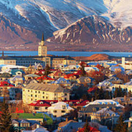 Elevated View Over Reykjavic, Iceland by Travelpix Ltd