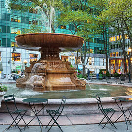 Fountain, Bryant Park Nyc by Claudia Uripos