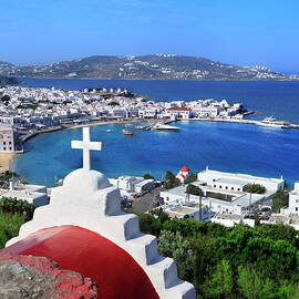 Greece, Aegean Islands, Cyclades, Mediterranean Sea, Aegean Sea, Greek Islands, Mikonos Island, Harbor by Paolo Giocoso