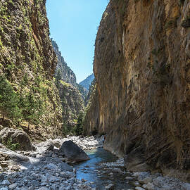 Imposing Rock Faces On Hike In Samaria Gorge, West Crete, Greece by Robin Runck