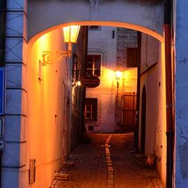 In The Old Town, Krumlov On The Vltava River, South Bohemia, Czech Republic by Thomas Stankiewicz