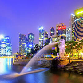 Marina Bay & Merlion, Singapore City by Maurizio Rellini