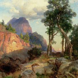 Mountain Lion In Grand Canyon by Thomas Moran