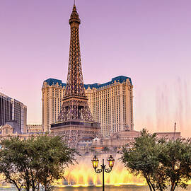 Nevada, Las Vegas, View Towards The Paris Las Vegas Hotel, Las Vegas Strip. by Claudia Uripos
