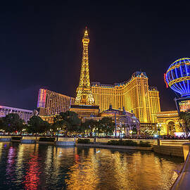 Paris Las Vegas Hotel and Casino at night by Miroslav Liska