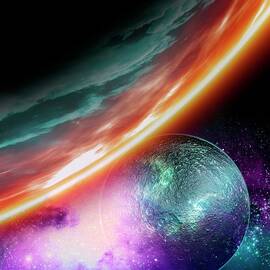 Planet And Its Moon, Artwork by Victor Habbick Visions
