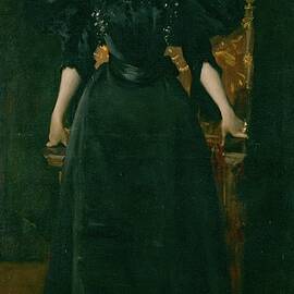 Portrait Of A Lady In Black by William Merritt Chase