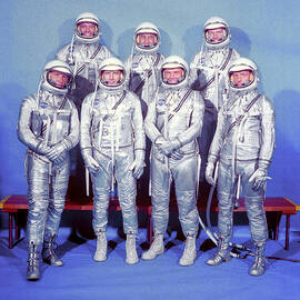 Project Mercury Astronauts #1 Metal Poster by Ralph Morse - Metal